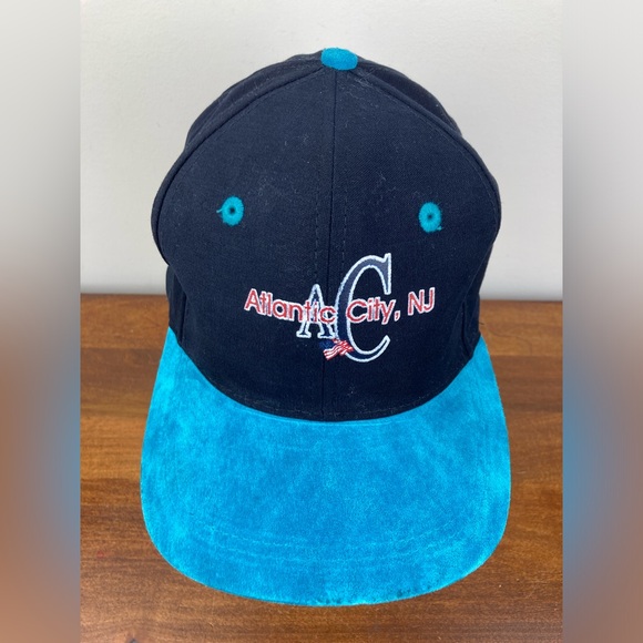 Vintage Atlantic City NJ Snapback Trucker Hat Baseball Cap Souvenir Velvet Bill. - Picture 2 of 9